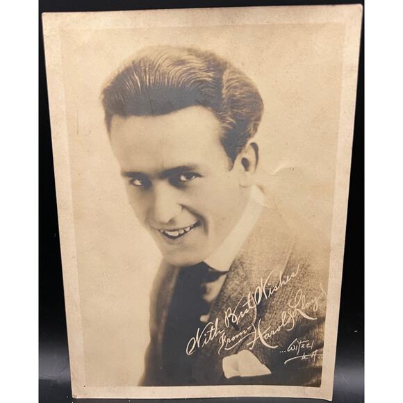 Rare 1920's Witzel Harold Lloyd Photograph Thick Stock Fan Photo Hollywood - Picture 1 of 3